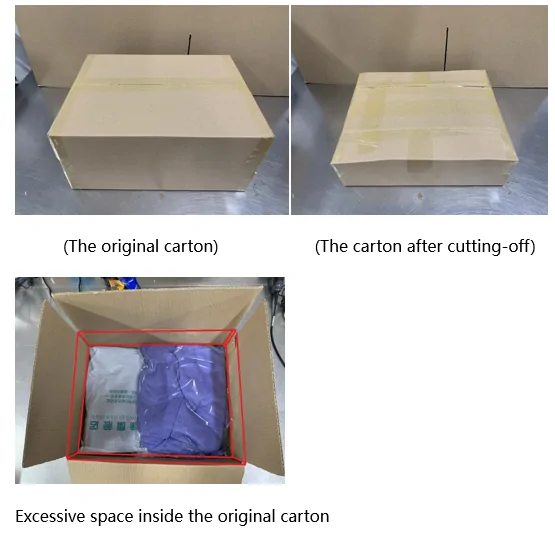 Official Lolobuy illustration of an original carton beside the same carton cut down