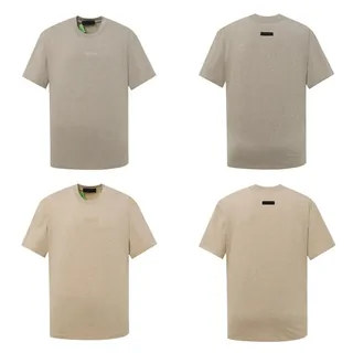 Heavy neutral crewneck tee in sand or light grey