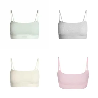 Ribbed cotton bralette with a scoop neck
